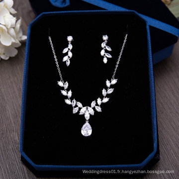 Collier nuptiale en cristal de perles de cristal en perles de mariée